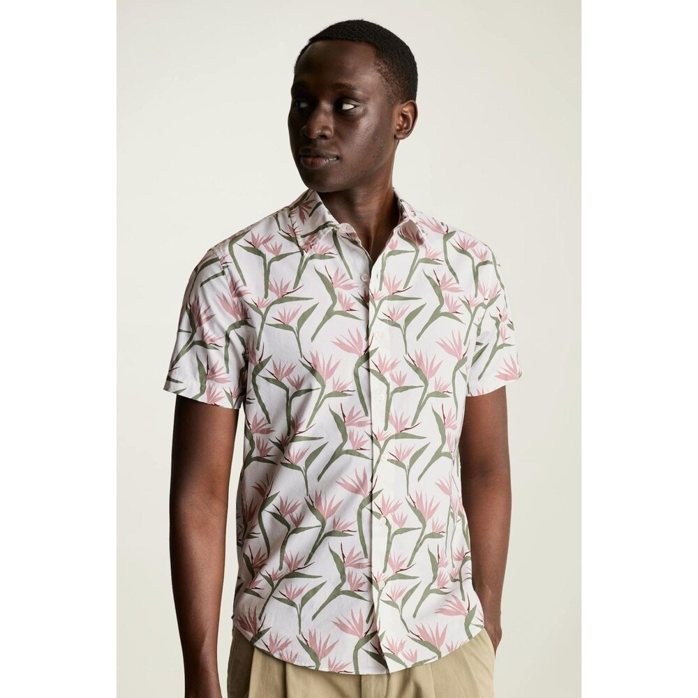 Bonobos Linen  Riviera Cabana Men's Shirt  Short Sleeve Standard Fit S 287326